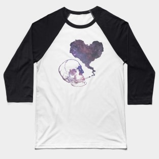 Smoking galaxy skull Baseball T-Shirt